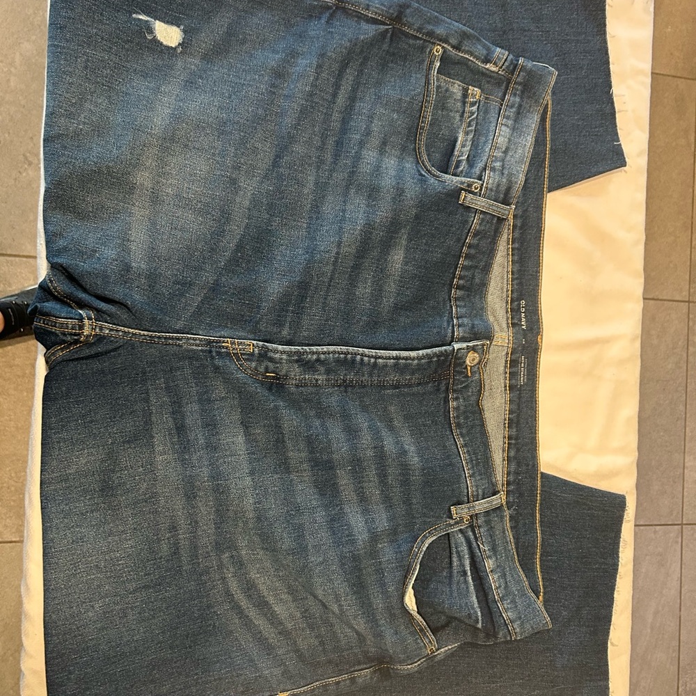 Old Navy Xtra High Rise Straight Smooth Picket Blue Denim Jeans Plus  Size 28.